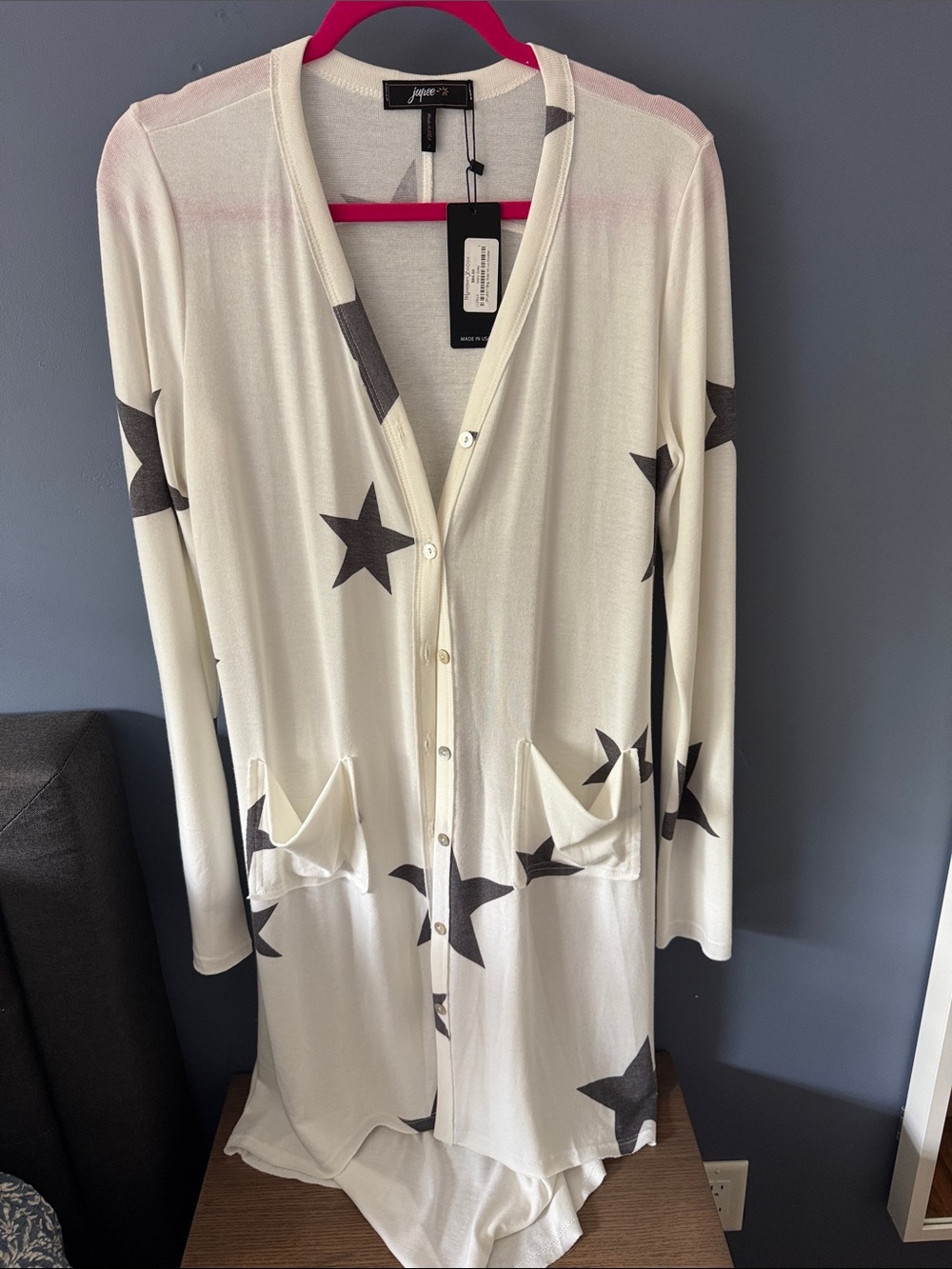 Joie Cream Star-Print Long Cardigan
